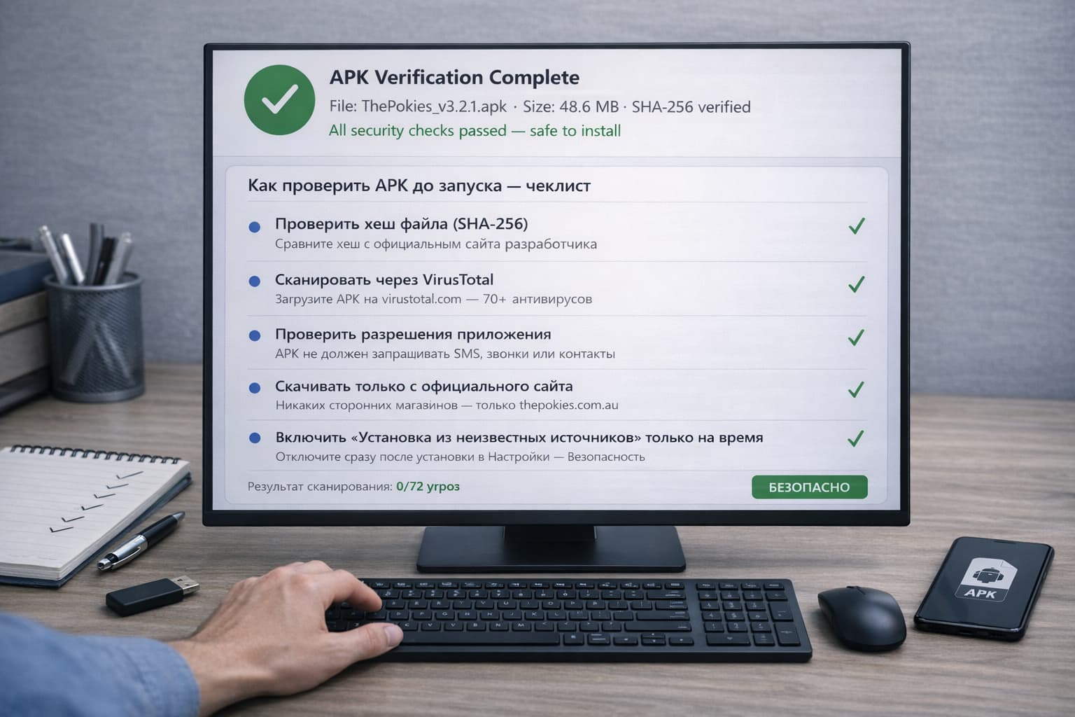 Проверка APK и разрешений