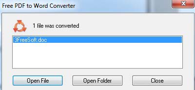 Завершение редактирования в Free PDF to Word Converter