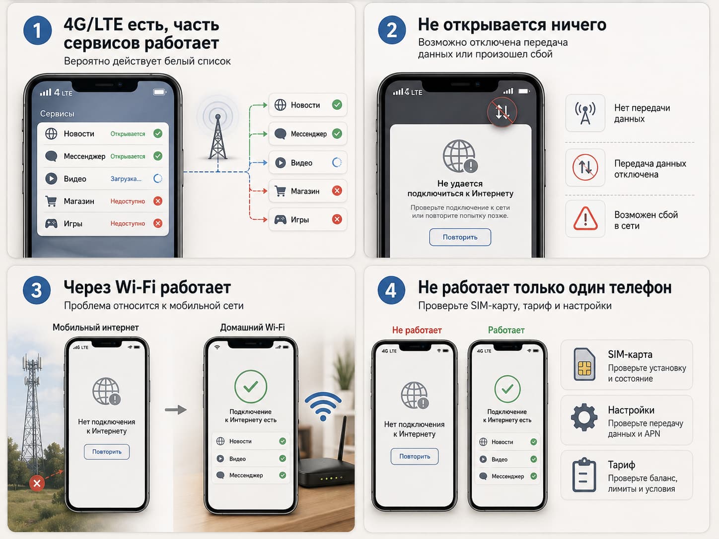 Как отличить ограничение мобильного интернета от сбоя связи