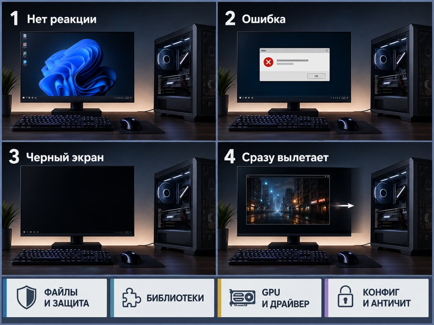 Как определить причину, если игра не запускается